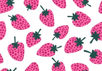 Cartoon summer fruit seamless strawberry pattern for wrapping paper and kids clothes print and fabrics