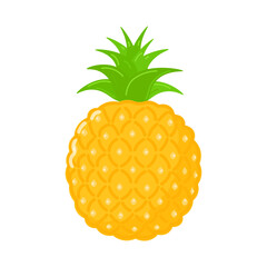 Cute funny pineapple character. Vector hand drawn cartoon kawaii character illustration icon. Isolated on white background. Pineapple character concept