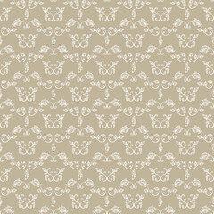 Hand Drawn Ornamental Leaf. Vintage Elegant Floral Seamless pattern with Leaves