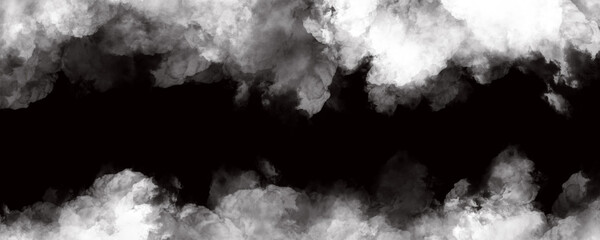 white smoke cloud isolated on black background