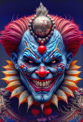 Fototapeta premium Midjourney abstract render of an evil clown