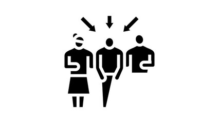 victim blaming glyph icon animation