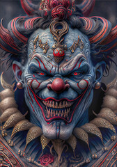 Fototapeta premium Midjourney abstract render of an evil clown