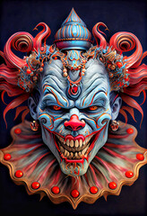 Fototapeta premium Midjourney abstract render of an evil clown