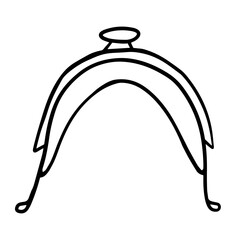 saddle sketch. Line art illustration of a saddle