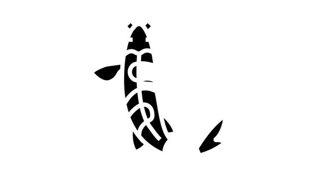 fish koi glyph icon animation