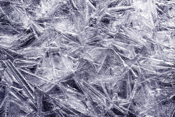 The texture of the ice surface. Winter background.