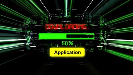 Application download progress bar on the screen