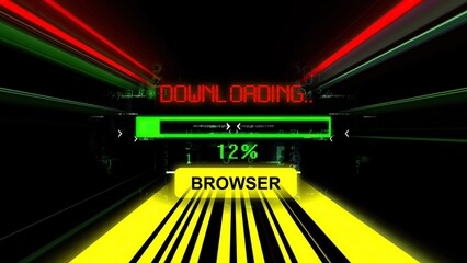 Browser download progress bar on the screen