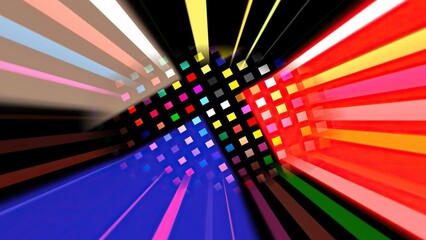 Fototapeta premium Colorful pixels on rotating sphere