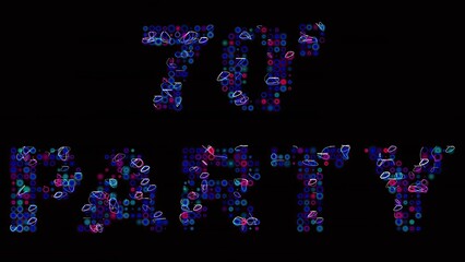 70's party led text over black