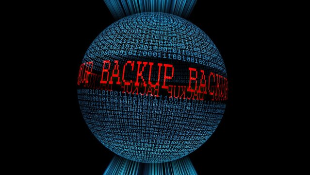 Back up binary data sphere concept