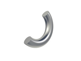 Half torus. Isolated on white background. 3d illustration.