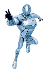 sci fi astronaut cartoon in a white background