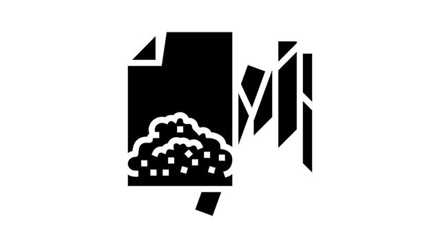 tobacco paper for make cigarette glyph icon animation