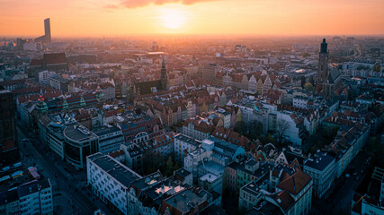 Wroclaw Sunset - obrazy, fototapety, plakaty