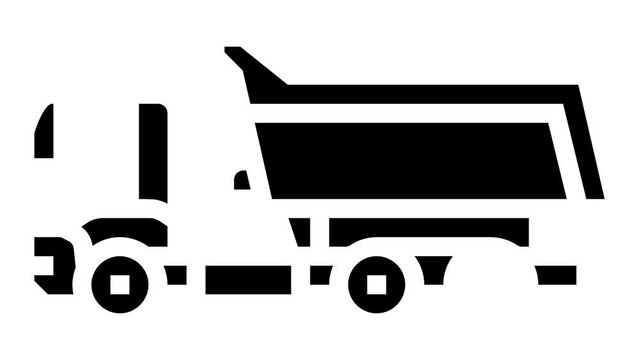 heavy truck construction car vehicle glyph icon animation