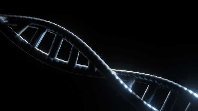 Structure of DNA on dark background. Illustration