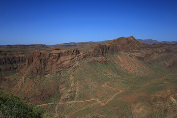 View on a mountain in the Pilancones Natural Park of Gran Canaria