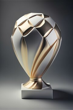 Vertical shot of a fancy trophy football