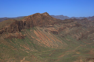View on a mountain in the Pilancones Natural Park of Gran Canaria