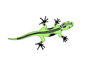 lizard gecko in decorative flat style, vector illustration