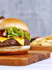 hamburger on a plate