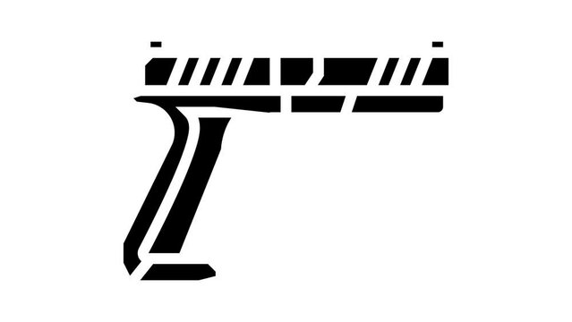 centerfire pistol glyph icon animation