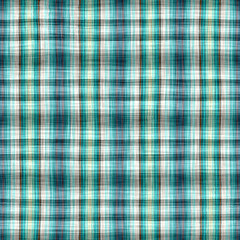 Teal rustic coastal beach house check fabric tile. Seamless sailor flannel textile gingham repeat swatch.