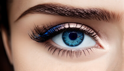 Artistic concept illustration of an closeup blue eye, background illustration.