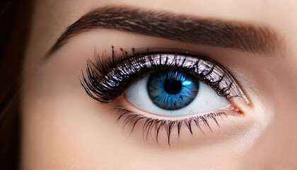 Artistic concept illustration of an closeup blue eye, background illustration.