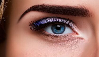 Obraz premium Artistic concept illustration of an closeup blue eye, background illustration.
