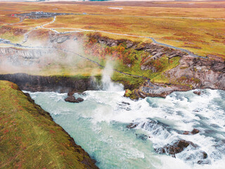 Gullfoss waterfall in autumn time - Exploring Iceland