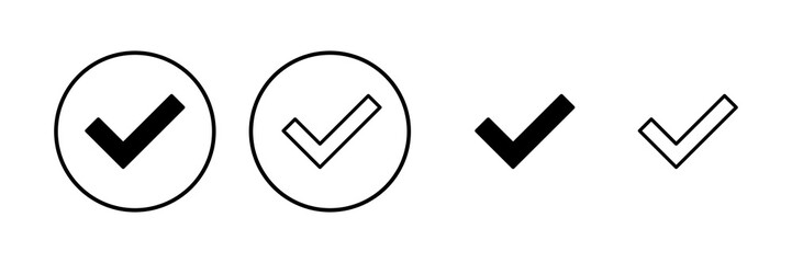 Check mark icon vector illustration. Tick mark sign and symbol