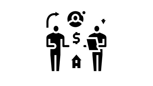 escrow account property estate home glyph icon animation