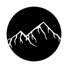 Silueta de cresta de montaña con picos. Ilustración vectorial