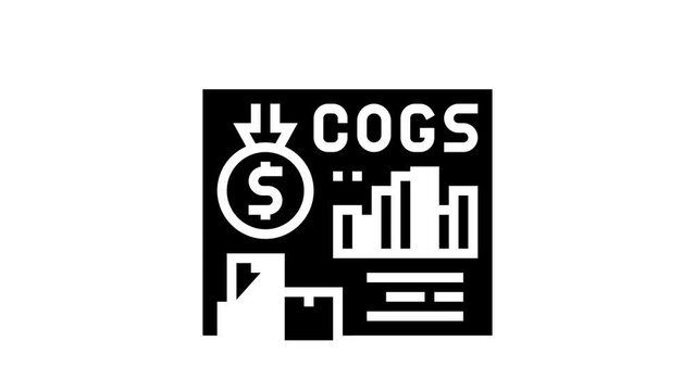 cost of goods sold cogs report glyph icon animation