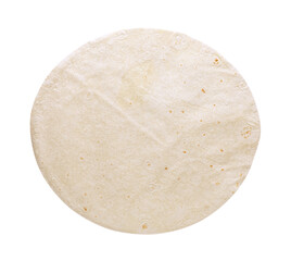 Delicious thin Armenian lavash on white background, top view