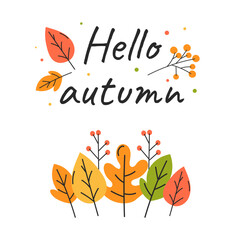 Autumn poster with foliage
