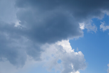 Dark gloomy clouds on sky as background