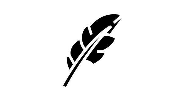 quill feather soft fluffy glyph icon animation