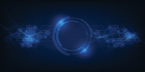 Vector illustration of digital element grid line circuit for advertising and game animation production.Future digital technology and innovation concept.