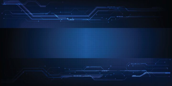 Vector illustrations of futuristic blue hi-tech element with grid line and circuit for advertising layout and game development artwork.Future technology and innovation concepts.