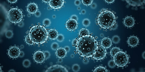 Influenza Virus H1N1. Swine Flu. 3d Illustration.