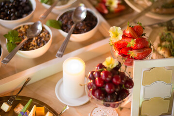 Gourmet food, snacks and finger food appetizers from different cuisines