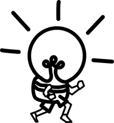 CUTE DOODLE ILLUSTRATION ICON LAMP, LIGHT, CANDLE