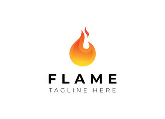 Fire Flame Logo design vector template drop silhouette. Creative Droplet Burn Elegant Bonfire Logotype Fire Logo concept icon.