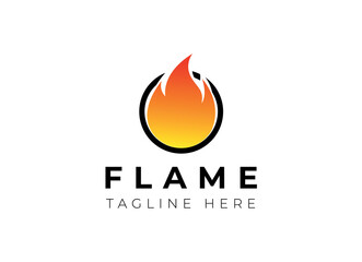 Fire Flame Logo design vector template drop silhouette. Creative Droplet Burn Elegant Bonfire Logotype Fire Logo concept icon.