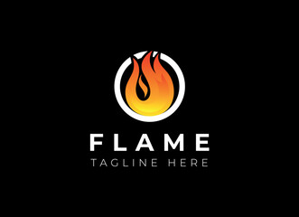 Fire Flame Logo design vector template drop silhouette. Creative Droplet Burn Elegant Bonfire Logotype Fire Logo concept icon.