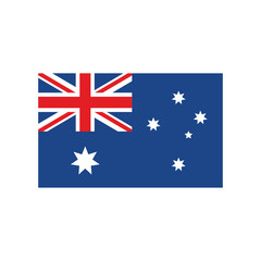 Vector flat Australian flag isolated on white background